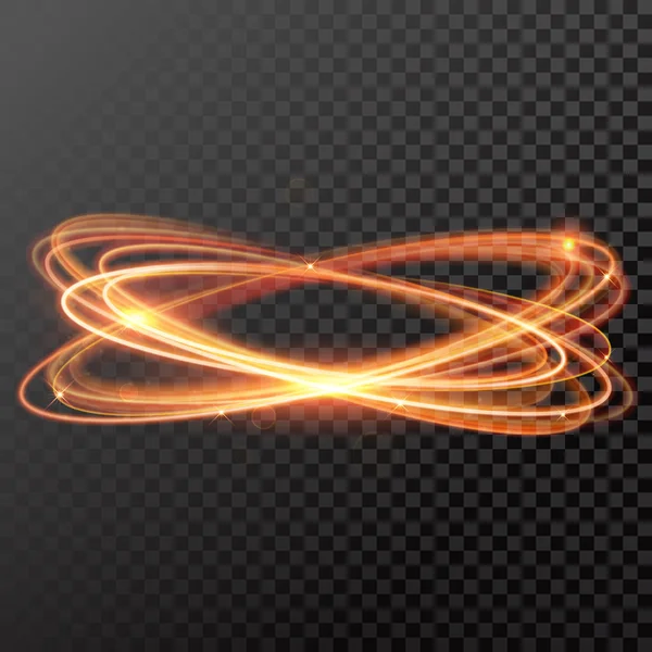 Vecteur magique cercle de piste de lumière or. Glitter sparkle tourbillon . — Image vectorielle