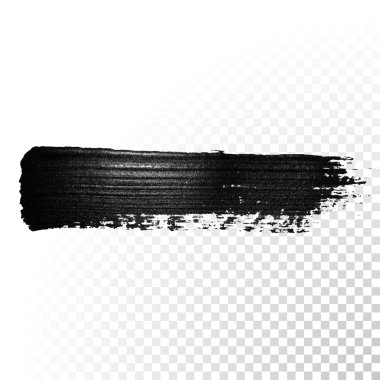 Siyah sulu boya kalemi fırça darbesi. Vektör yağlı boya guaj