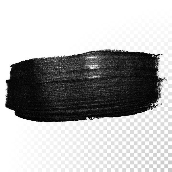 Pincel aquarela preta tinta dab acidente vascular cerebral. Gouache de tinta a óleo vetorial . — Vetor de Stock