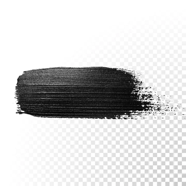 Pincelada de marcador de acuarela negra. Vector de pintura al óleo gouache — Vector de stock