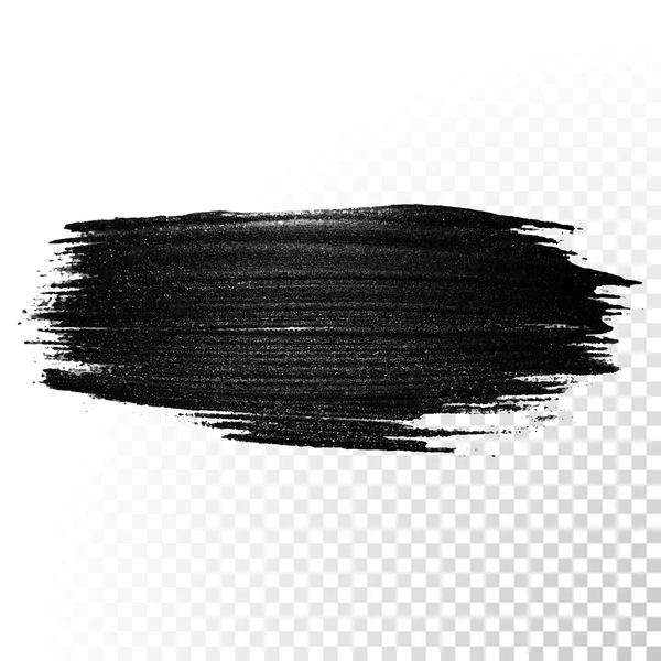 Black watercolor marker brush stroke. Vector oil paint gouache — Stock Vector