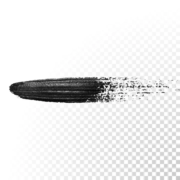 Pincelada de marcador de acuarela negra. Vector de pintura al óleo gouache — Archivo Imágenes Vectoriales