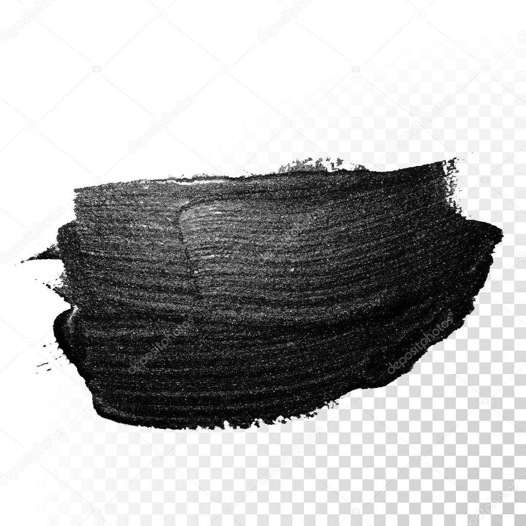Ink Black Watercolor Brush Dab Stroke Vector Oil Paint Gouache