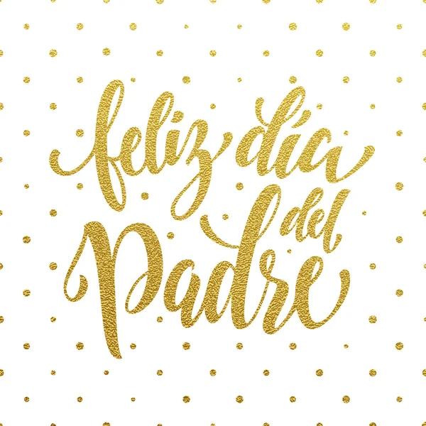 Feliz dia Padre vaders dag wenskaart. Gouden glitter. — Stockvector