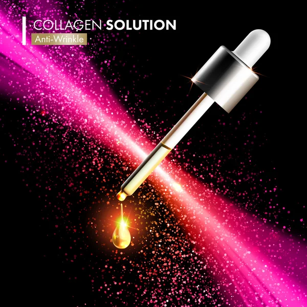 Coenzym Q10 collageen serum essentie druppels — Stockvector