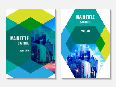 Vektör tasarımı faaliyet raporu kapağı için. İş kitapçık broşür ve ilan.