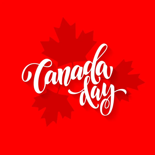 Canada Day card with maple leaf print pattern poster — Stock Vector