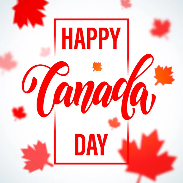 Happy Canada Day calligraphy greeting card. — Stock Vector