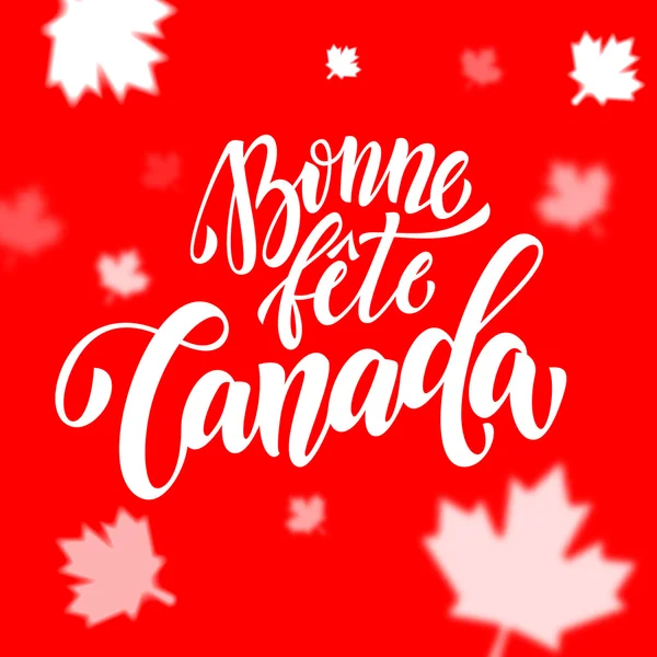 Bonne Fete Canada Day greeting card in French — Stock Vector