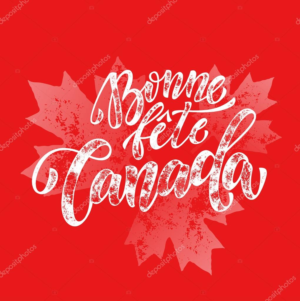 Bonne Fete Canada tarjeta con hoja de arce patrón de impresión cartel