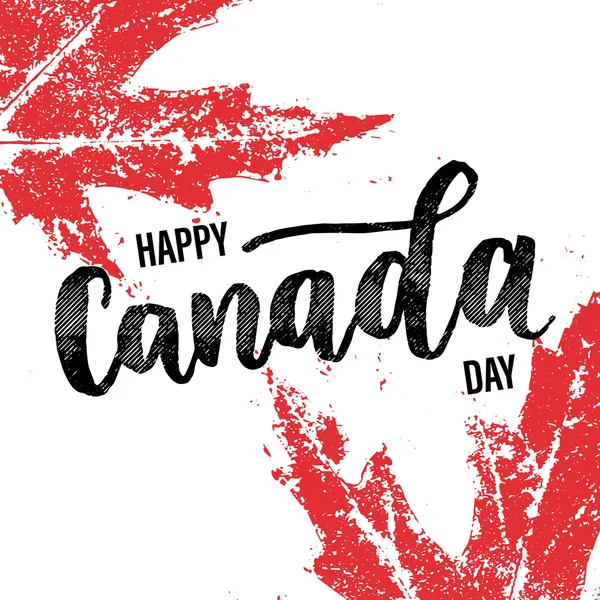 Happy canada day greeting card poster — Stock Vector