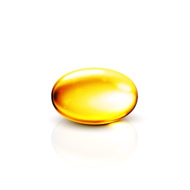 Altın petrol kollajen kapsül pill illüstrasyon.
