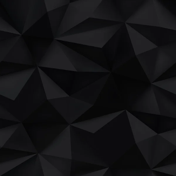 Czarne tło. Abstrakcja triangle zmięte tekstury. — Wektor stockowy