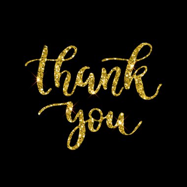 Teşekkür ederim el vektör altın hat yazı.