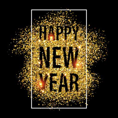 Altın arka plan mutlu yeni yıl 2017 parıltı.
