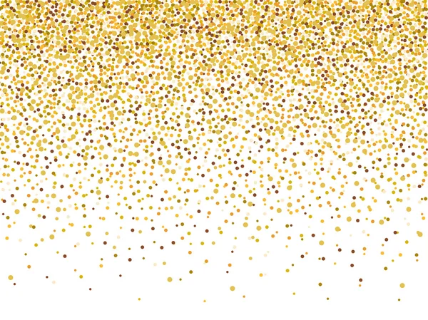 Gold glitter confetti frame for festive greeting card. — Stock Vector