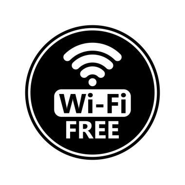 Ücretsiz Wi-Fi simgesi. Kablosuz bağlantı plakası