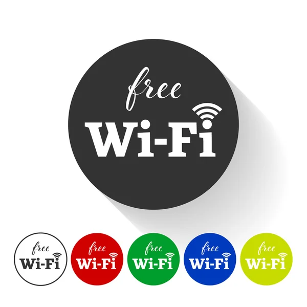 Icône wifi gratuit. Autocollant de connexion sans fil — Image vectorielle