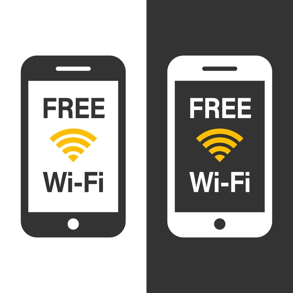 Icône wifi gratuit. Autocollant de connexion sans fil — Image vectorielle