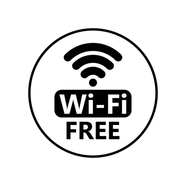 Бесплатный беспроводной доступ в Интернет. Наклейка беспроводной связи — стоковый вектор