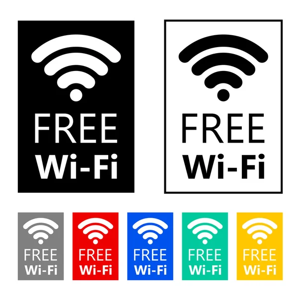 免费的 wifi 图标。无线连接贴纸 — 图库矢量图片