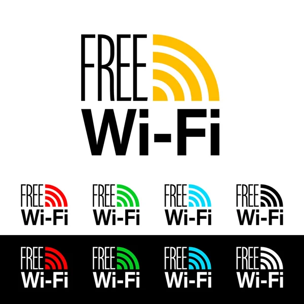 Free wifi icon. Wireless connection sticker — Stock Vector