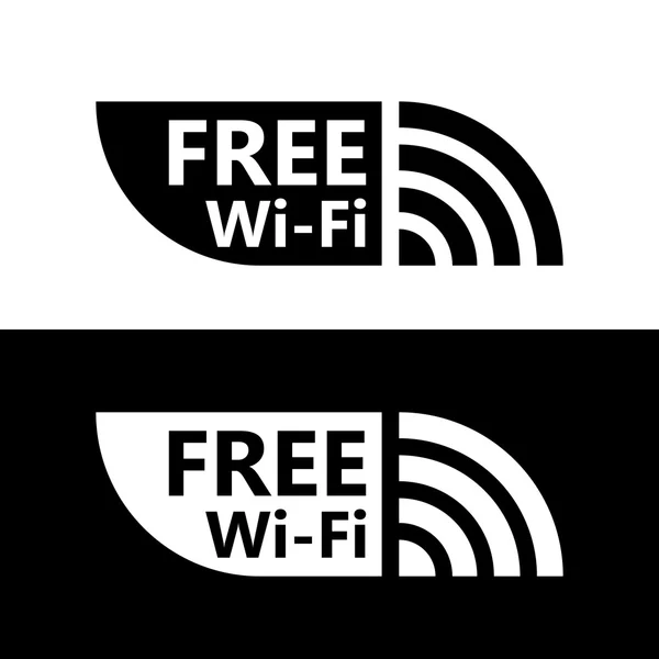 Icône wifi gratuit. Autocollant de connexion sans fil — Image vectorielle