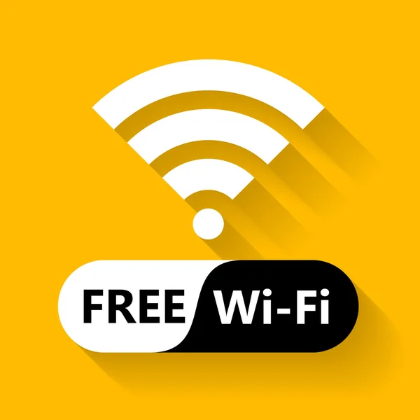 Icône wifi gratuit. Autocollant de connexion sans fil — Image vectorielle