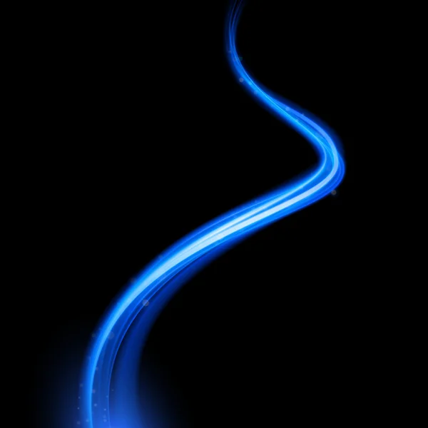 Blå neon glödande gnista virvel trail — Stock vektor
