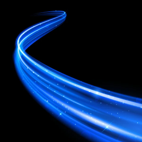Vetor néon azul brilho onda — Vetor de Stock