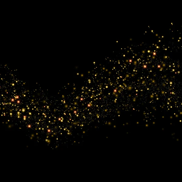 金闪闪发光星尘小道闪闪发光粒子 — 图库矢量图片