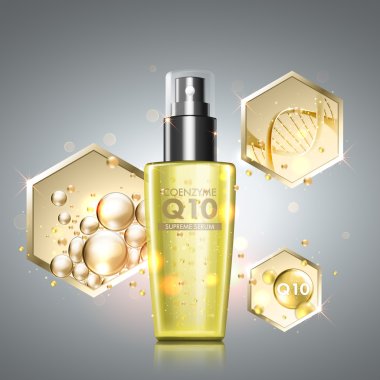 Gold oil serum skincare treatment clipart