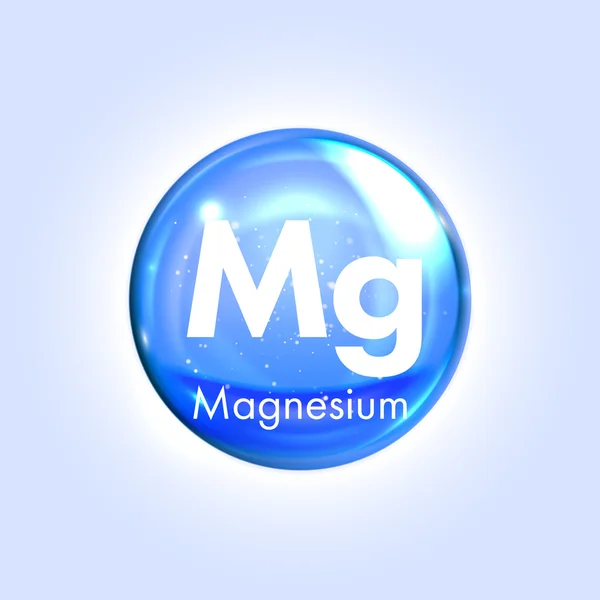Ícone azul mineral de magnésio. Vector cápsula gota pílula 3D —  Vetores de Stock