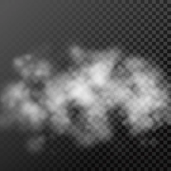 Nube de humo translúcida sobre fondo transparente — Vector de stock