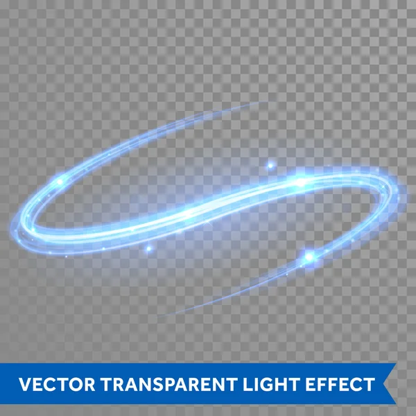 Vector blue neon light trace — Stock Vector