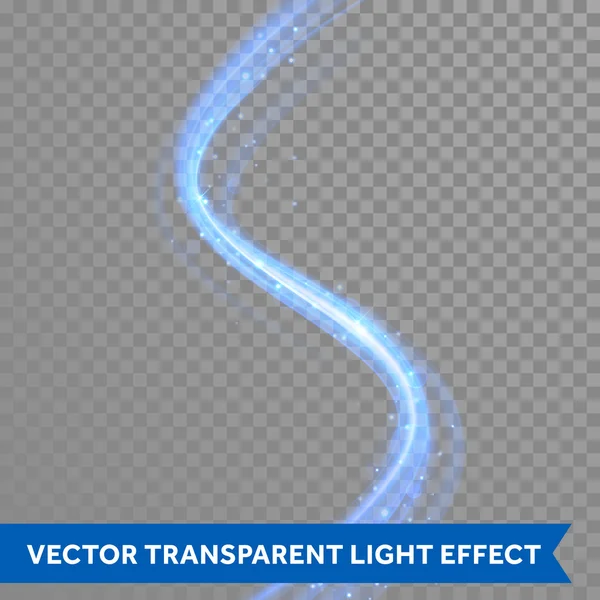 Blå neon glödande gnista virvel trail — Stock vektor