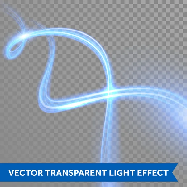 Синій неоновий боке блиск вогняної спіральної хвилі лінії — стоковий вектор