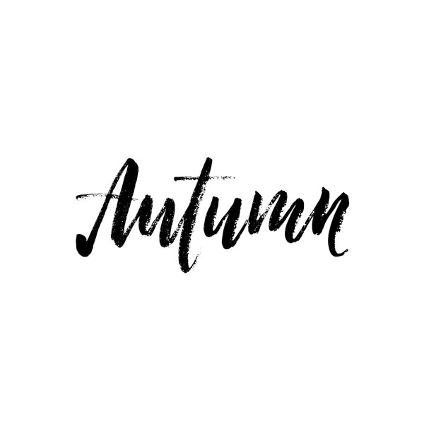 Autumn black lettering. Modern ink calligraphy