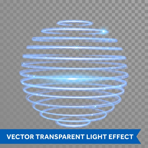 Вектор синій неоновий сфери круги світло потяг ефект — стоковий вектор