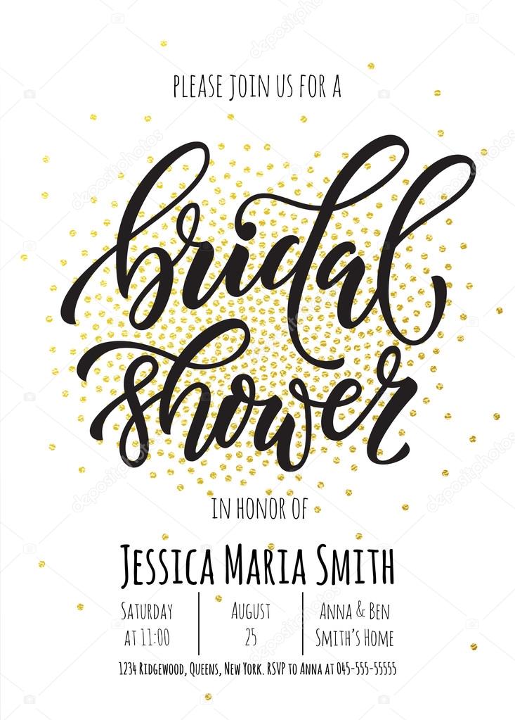 Bridal Shower invitation card template.