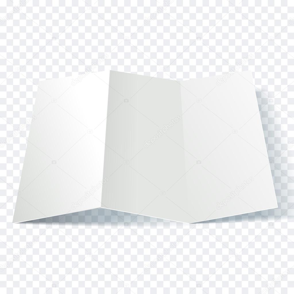 Vector open blank folding paper leaflet