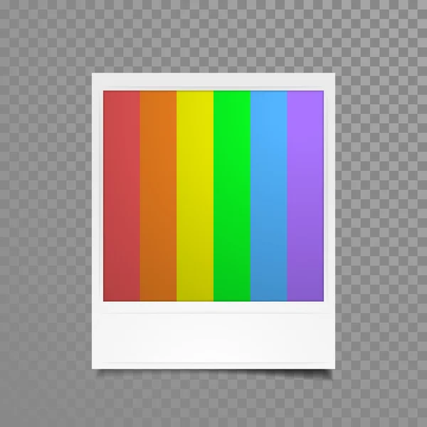 Moldura de foto instantânea com imagem de curso do arco-íris — Vetor de Stock