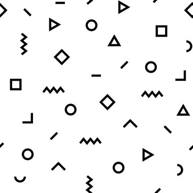 Hipster memphis desen geometrik şekillerle