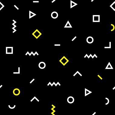 Hipster memphis desen geometrik şekillerle