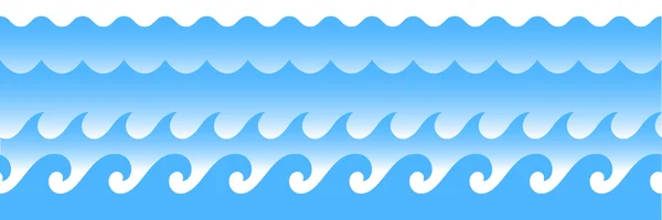 Ligne bleue motif d'ornement vague océan — Image vectorielle