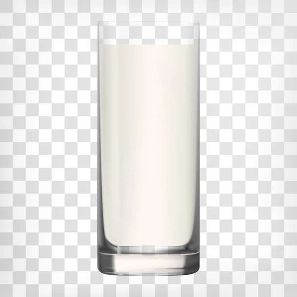 Milk glass on transparent background — Stock Vector