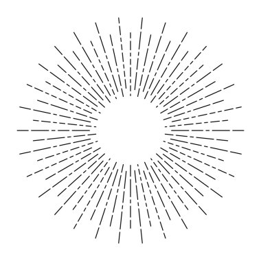 Güneş ışınları hipster lineer tarzda patlama