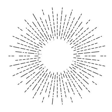 Güneş ışınları hipster lineer tarzda patlama