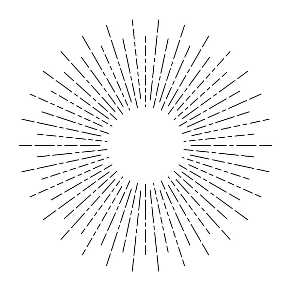 Explosión de rayos de sol en estilo lineal hipster — Archivo Imágenes Vectoriales