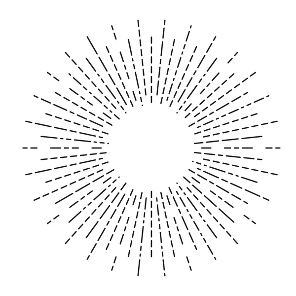 流行に敏感な線形スタイルで太陽光線のバースト — ストックベクタ